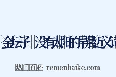 金坛子·没有太阳的早晨近义词是什么意思的图片